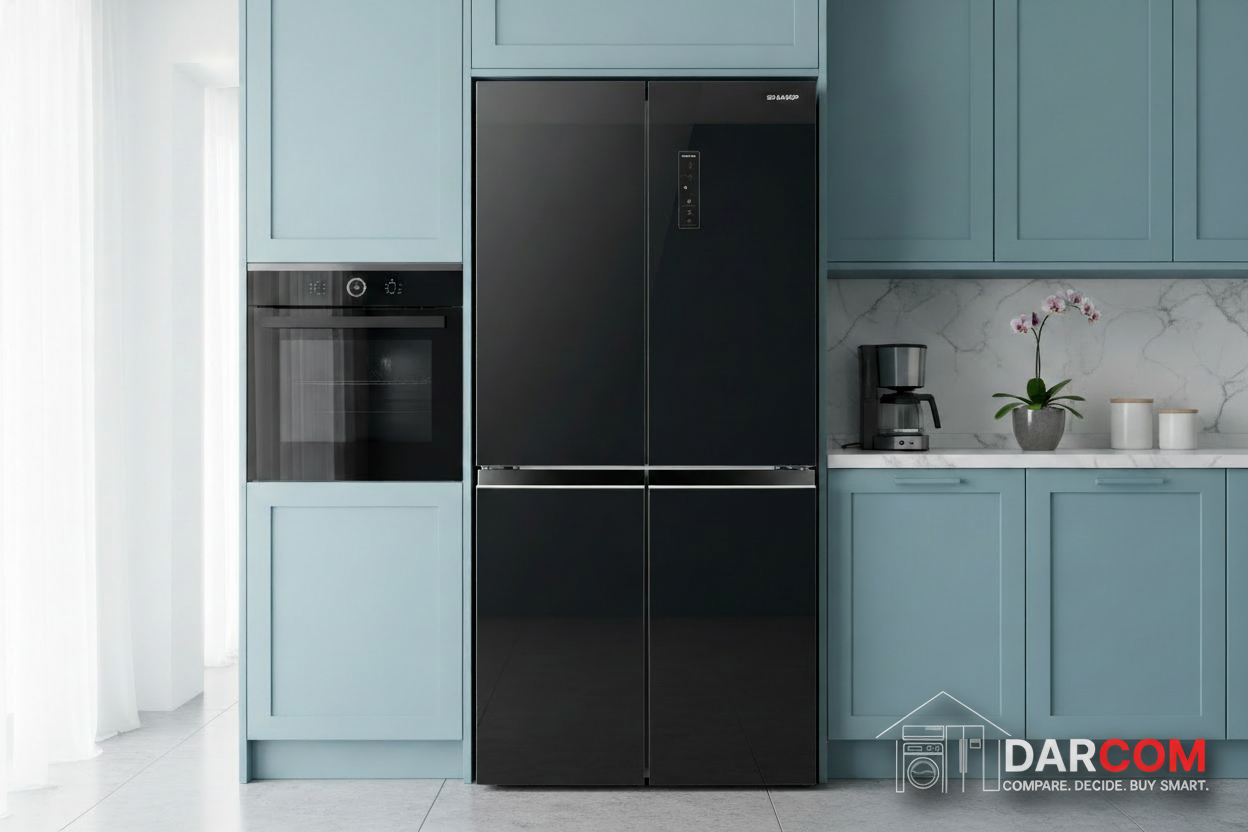 Sharp SJ-FH560-BK3 Side-by-Side French Door 560L - Black Glass