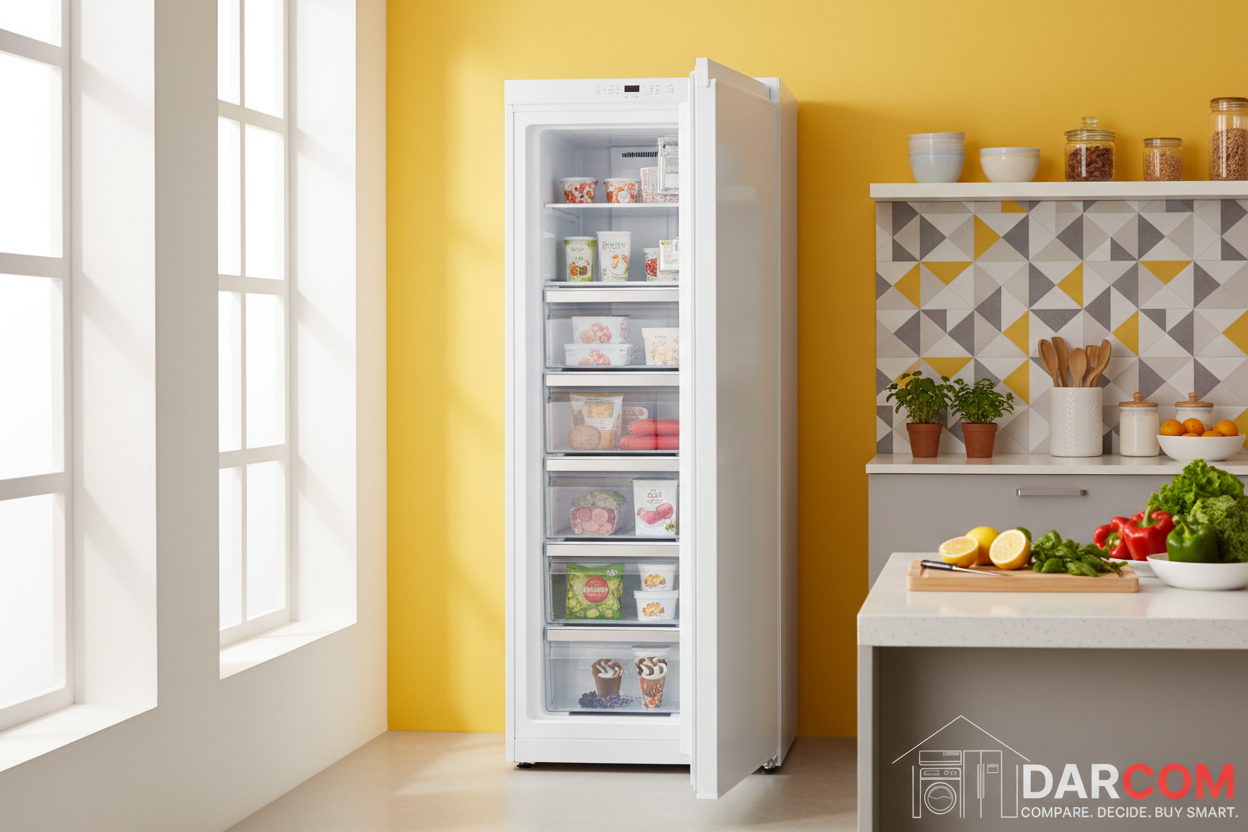 Beko RFNM200E20W Upright Freezer 168L - 5 Drawers - White