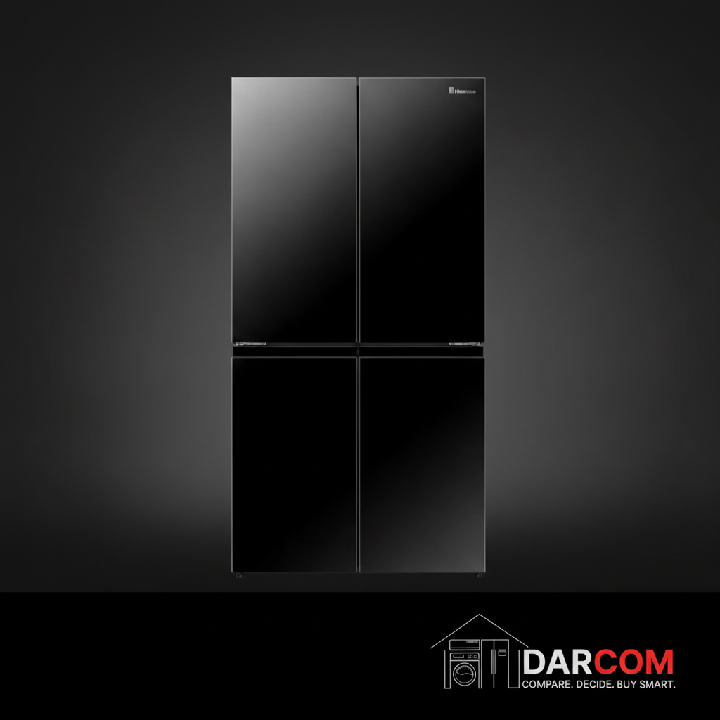 Hisense RQ5G728NAB Side-by-Side 4-Door 583L - Black Glass