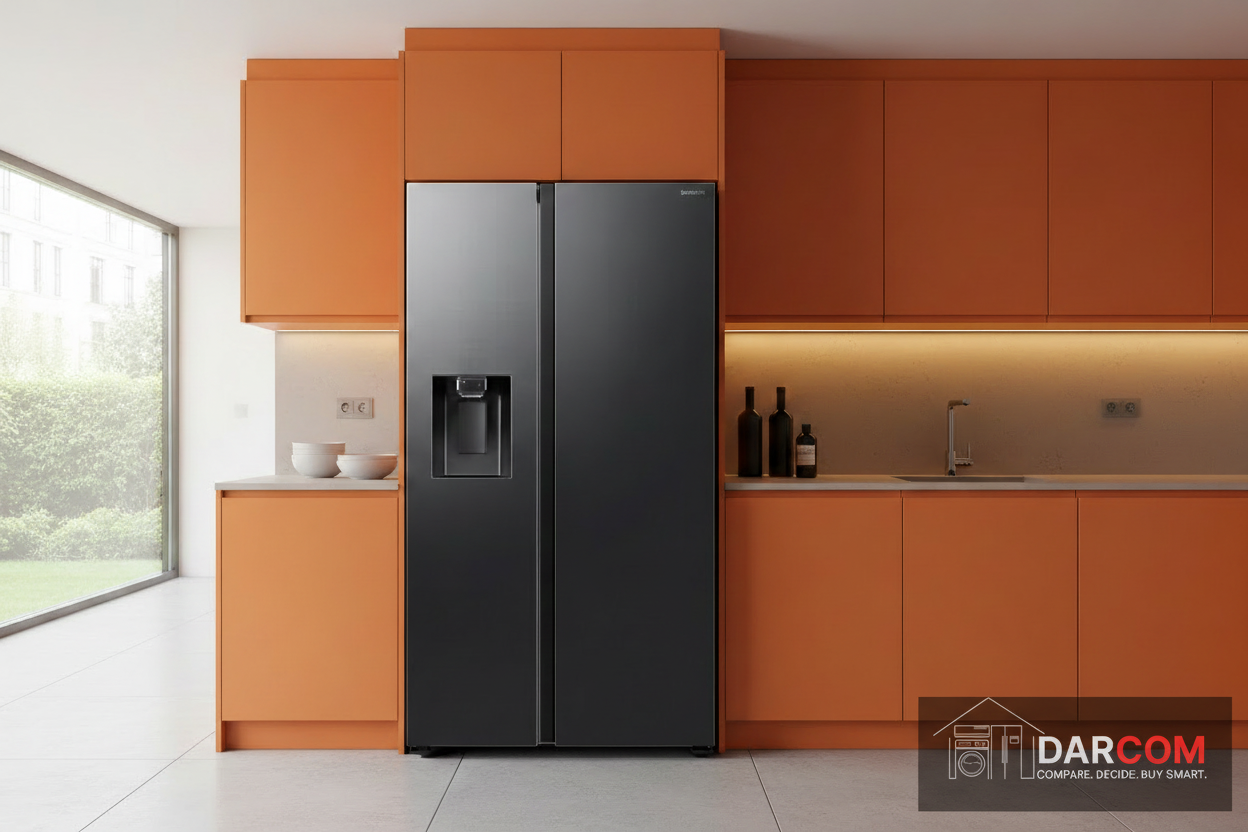 Samsung Refrigerator Side-by-Side 647L - AI Energy Mode Clean Black | RS70F65Q1BLV